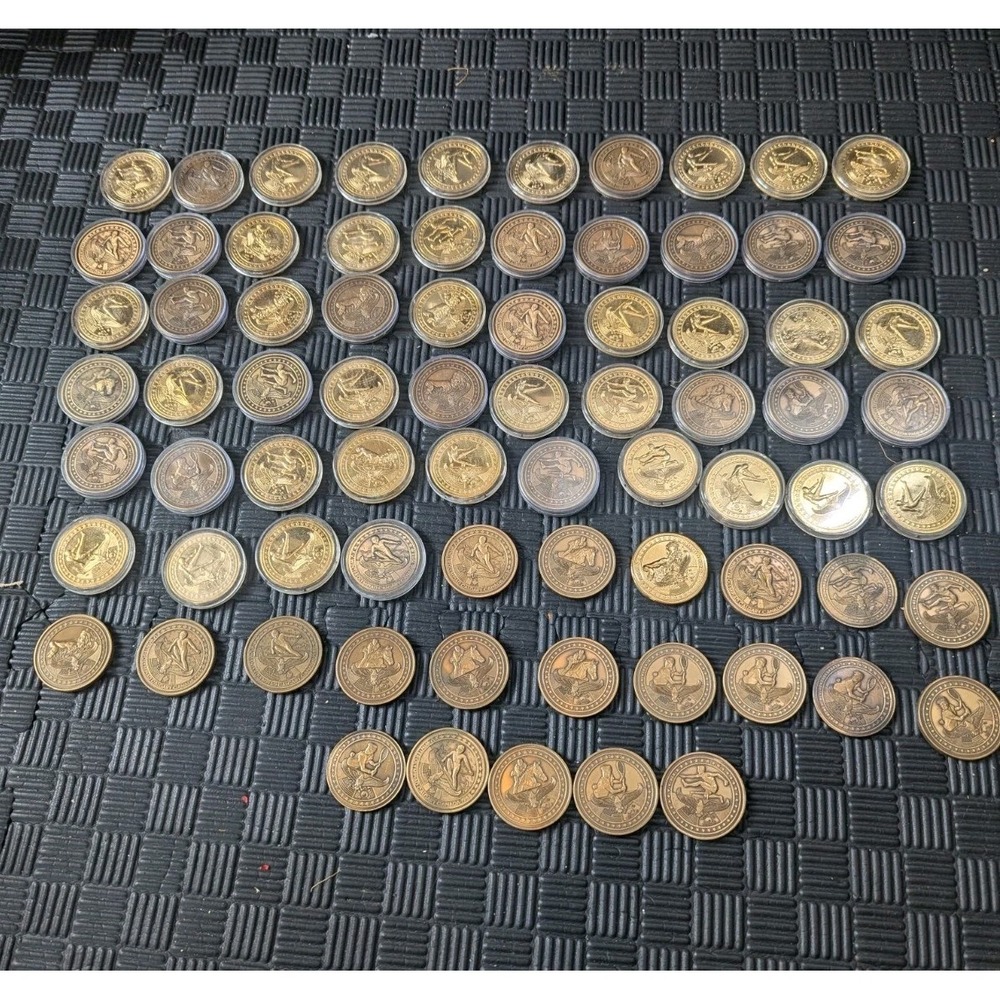 Lot Of 75 Vintage 1988 US Olympic Committee Coins South Korea Collection Medals